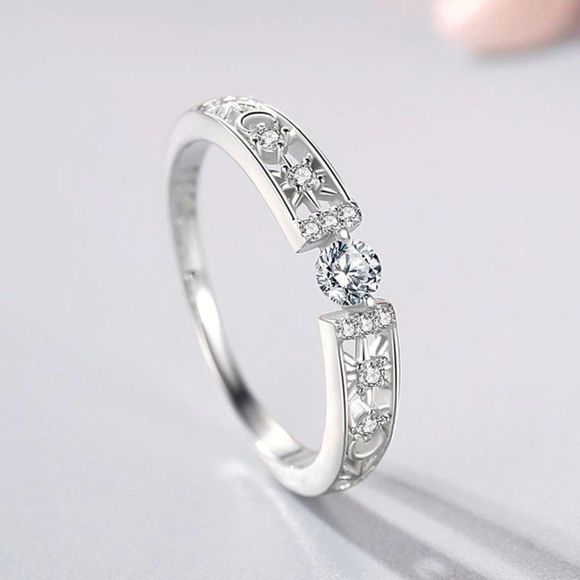 Modcloth Jewelry - Celestial Sterling Silver Cubic Zirconia Crystal Ring